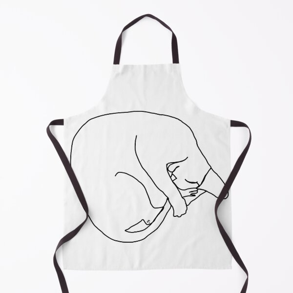 Item preview, sleeping cat in single line drawing (continuous line drawing) designed and sold by Mohes-art.