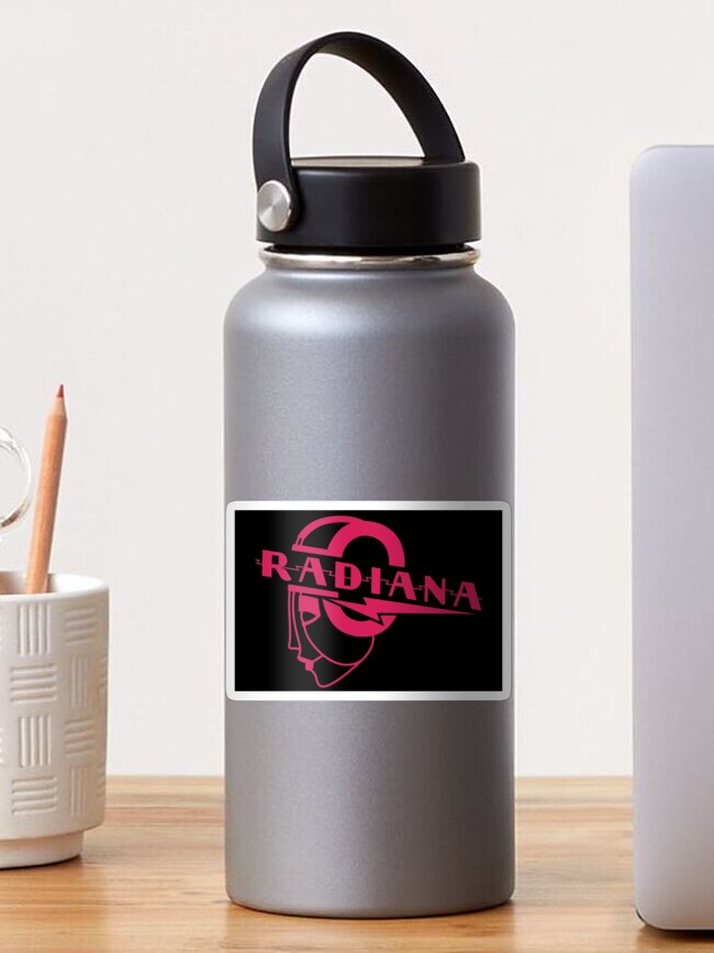 Thumbnail 1 of 3, Sticker, Radiana (black/pink logo) designed and sold by GhostHammerCafe.