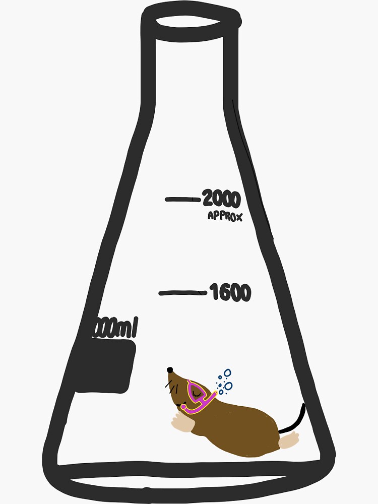 "Chemistry “mole” Erlen Meyer flask " Sticker by erhuems Redbubble