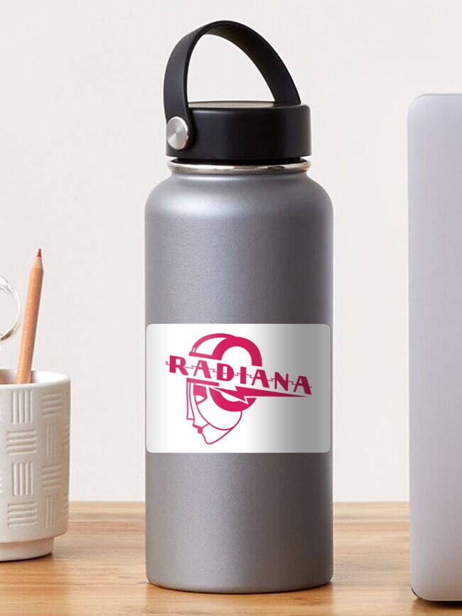 Thumbnail 1 of 3, Sticker, Radiana (white/pink logo) designed and sold by GhostHammerCafe.