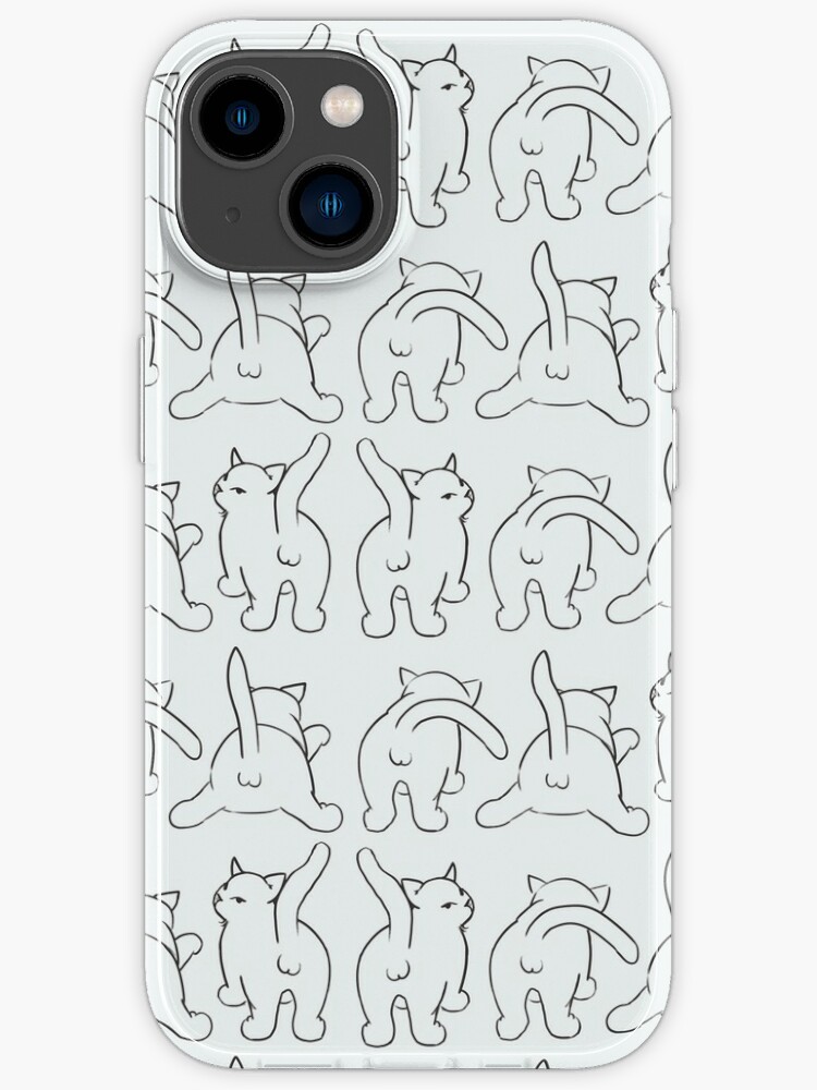 Funny Cat Butts with Balls Pattern II iPhone Case