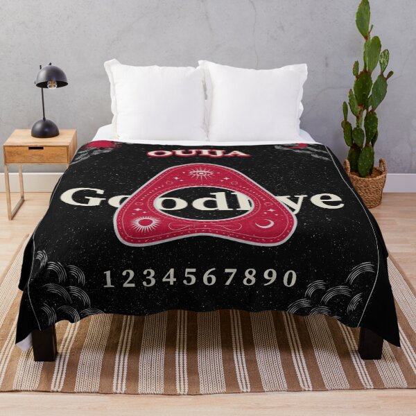 Item preview, Ouija Goodbye With Red Planchette, White Text designed and sold by SquishStitches.