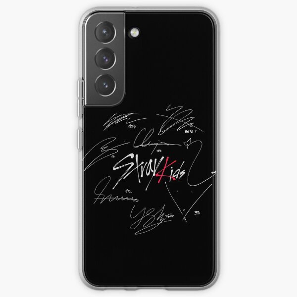Stray Kids OT8 - Logo with Signatures (black) Samsung Galaxy Soft Case