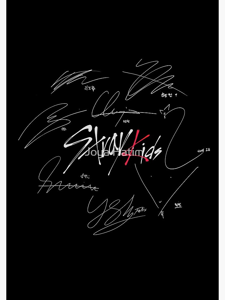 Stray Kids OT8 - Logo with Signatures (black)