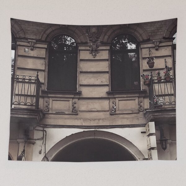 Item preview, Brown facade with flowers designed and sold by alinamiryuk.
