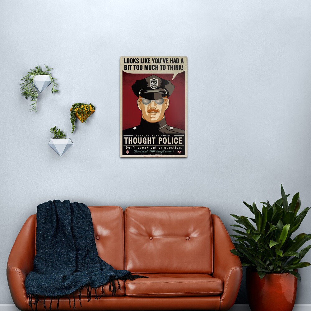 Too Much To Think Thought Police Metal Print