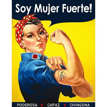 Latina POSTER Print 18x 24 - Español (Spanish Text) - Mujer Poderosa,  Mujer Fuerte, Feminista, Latinx Art Print, Brown Girl Art - UNFRAMED