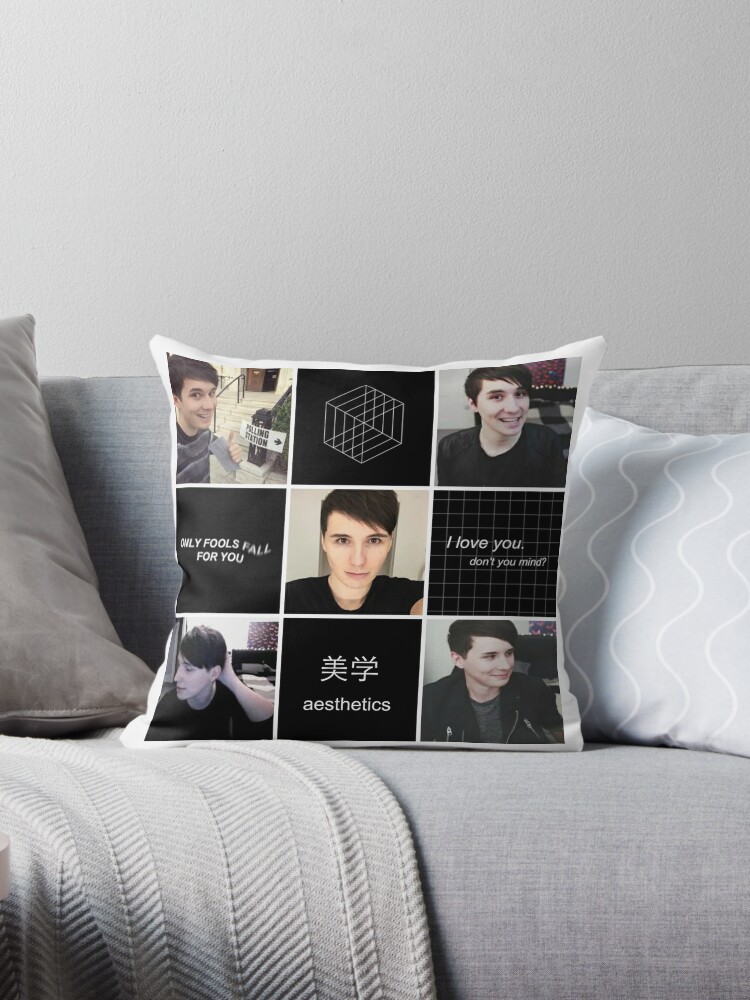 Dan Howell Aesthetic Black Throw Pillow By 1 800 Gay