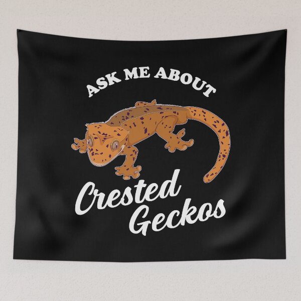 Item preview, Funny Pet Lizard Ask Me About Crested Geckos print designed and sold by jakehughes2015.