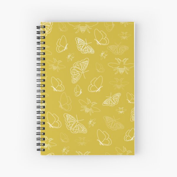 Butterflies and Bees Texture Design by Creative Bee Studios Spiral Notebook