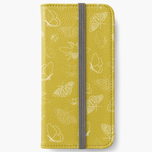 Butterflies and Bees Texture Design by Creative Bee Studios iPhone Wallet