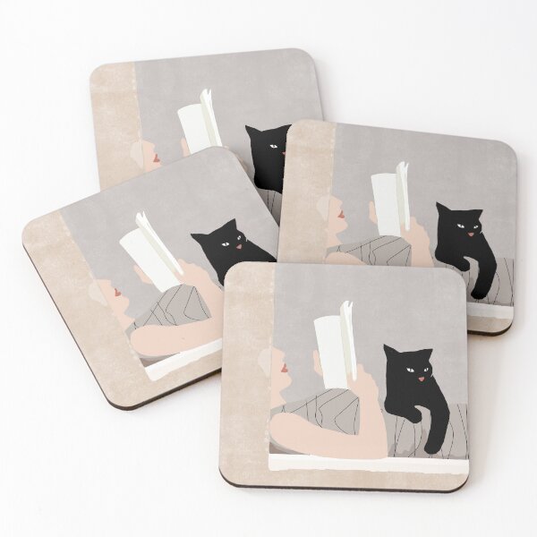 Item preview, Reading with Black Cat designed and sold by TheRedFinch.