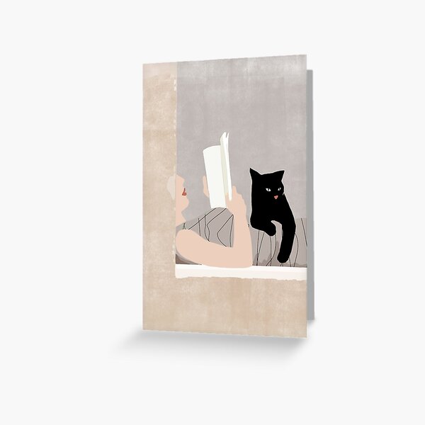 Item preview, Reading with Black Cat designed and sold by TheRedFinch.