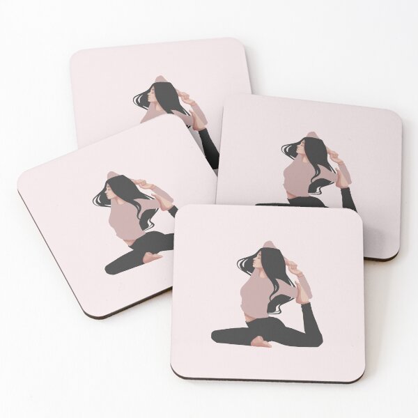 Item preview, Pink Yoga Girl Asana - Good Vibes Spiritual Meditation Namaste - Illustration by MadliArt designed and sold by MadliArt.