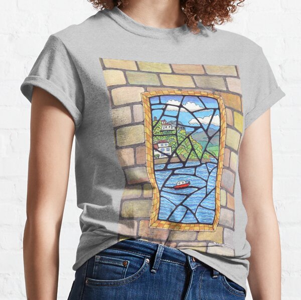 533 - BORTH-Y-GEST STAINED GLASS WINDOW - DAVE EDWARDS - COLOURED PENCILS - 2021 Classic T-Shirt