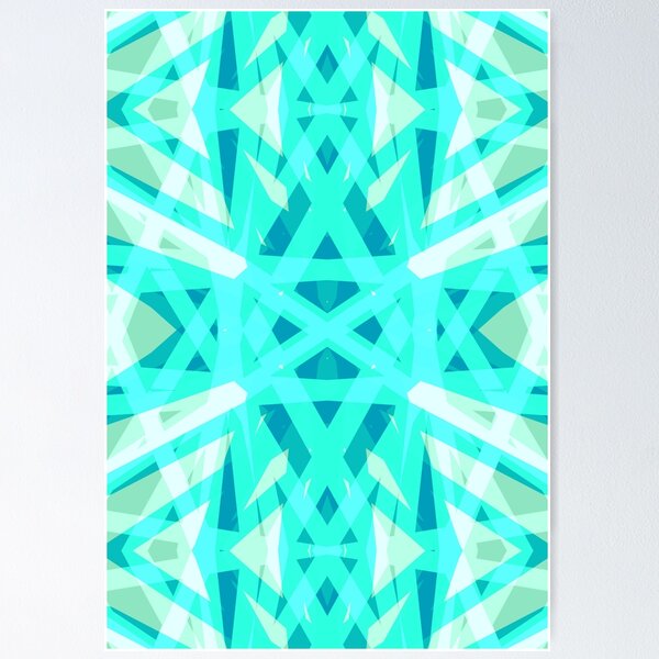 Item preview, Summertime Vibes Maximalist Green Blue Turquoise White Geometric Lattice Pattern designed and sold by PatternPerfect.
