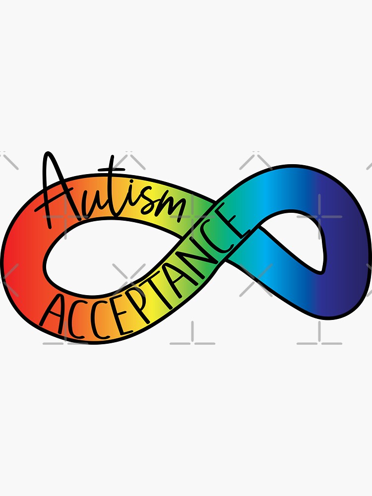"Autism Acceptance Rainbow Infinity Symbol" Sticker for Sale by Indie-Designs | Redbubble