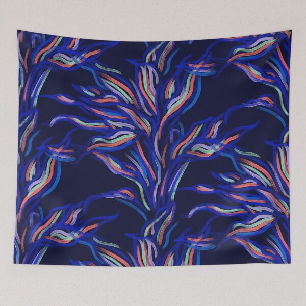 Artikelvorschau, Navy Funky Leaves entworfen und verkauft von Carolina Diaz.