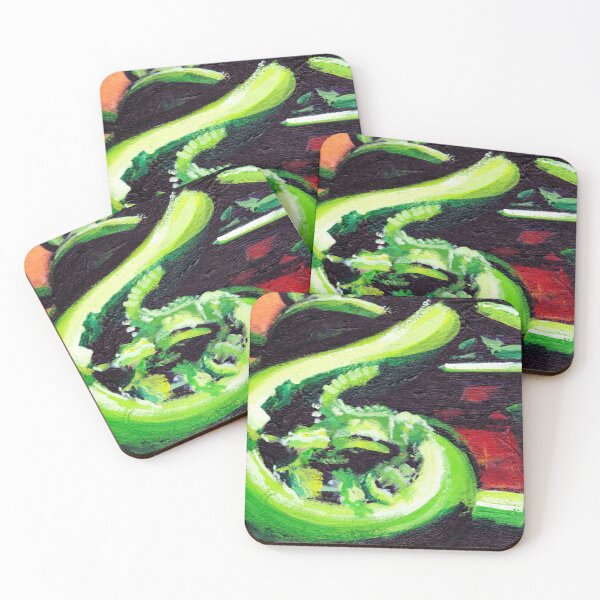 Artikelvorschau, Baby Fiddlehead Farne zum Abendessen entworfen und verkauft von SarahHogmanArt.