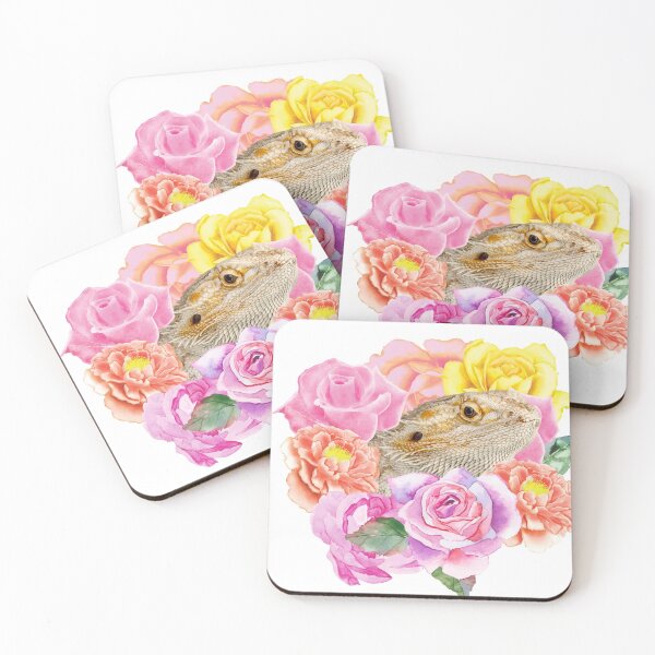 Item preview, Bearded Dragon with Watercolor Flowers designed and sold by BeeBuzzed.