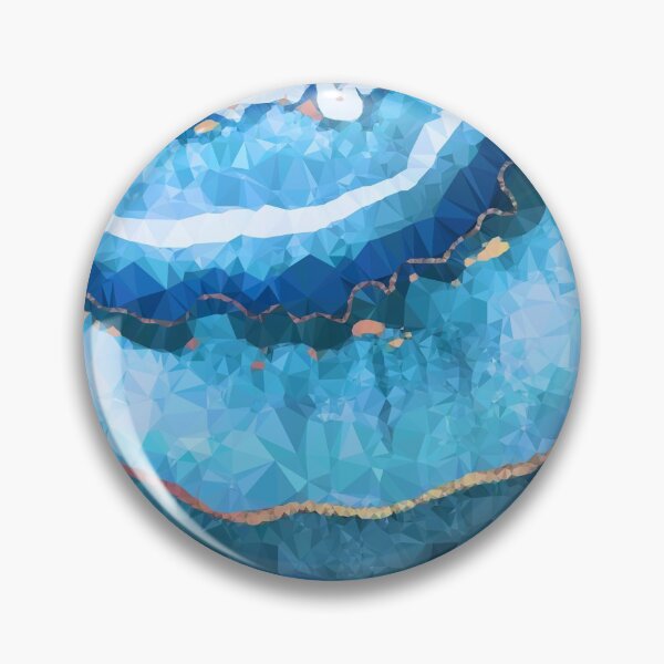 Artikelvorschau, Goldblauer Achat, geometrische Dreieckskunst im Low-Poly-Stil entworfen und verkauft von Vicky Brago-Mitchell®.