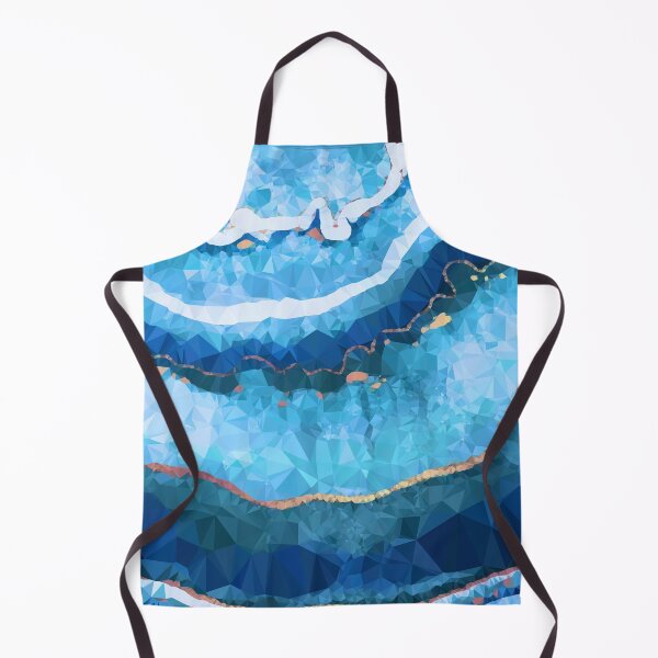 Item preview, Gold Blue Agate Low Poly Geometric Triangle Art designed and sold by Vicky Brago-Mitchell®.