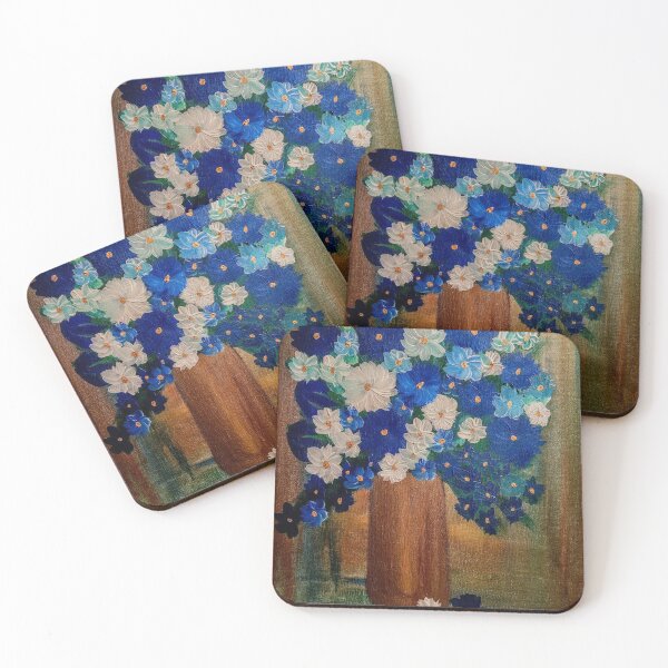 Item preview, Some abstract mixed flowers in a metallic vase  designed and sold by kkartwork.