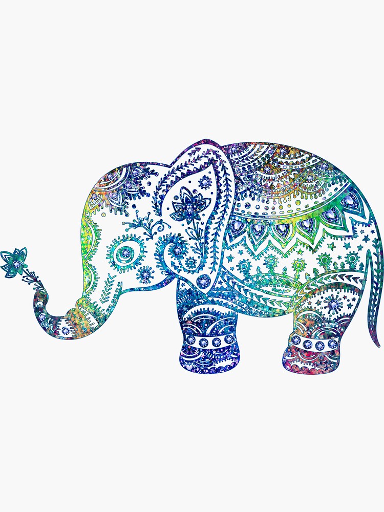 "Colorful Elephant Glitter Texture" Sticker for Sale by artonwear