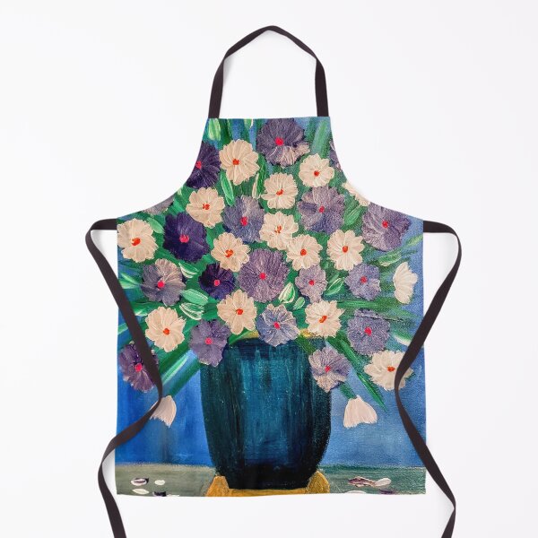 Item preview,  Some abstract mixed flowers in a metallic vase  designed and sold by kkartwork.
