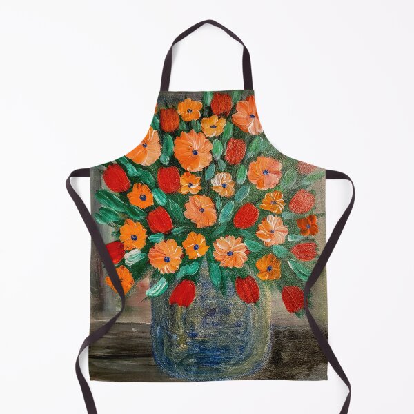 Item preview, Some abstract mixed flowers in a metallic vase  designed and sold by kkartwork.