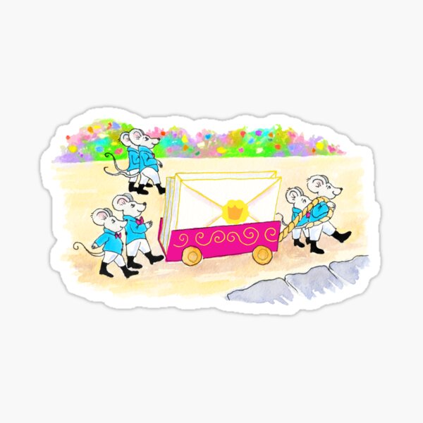 "King Leo's Palace Mice, Delivering Invitations"       Sticker