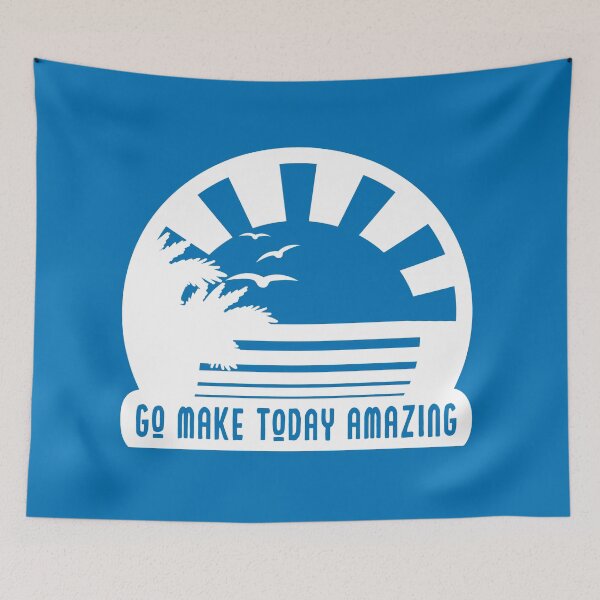 Item preview, Make Today Amazing Retro Sunset - French Blue designed and sold by Schuva.