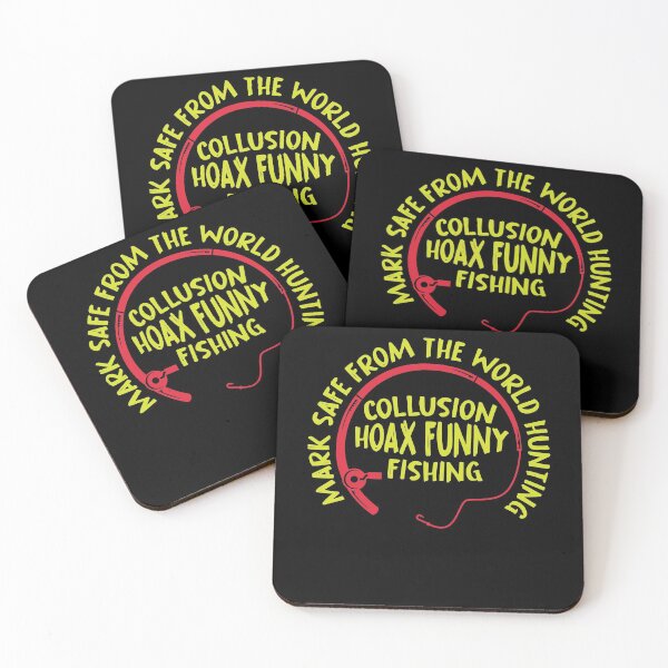 Item preview, Mark safe from the world hunting collusion hoax funny fishing designed and sold by TheFlipRepublic.