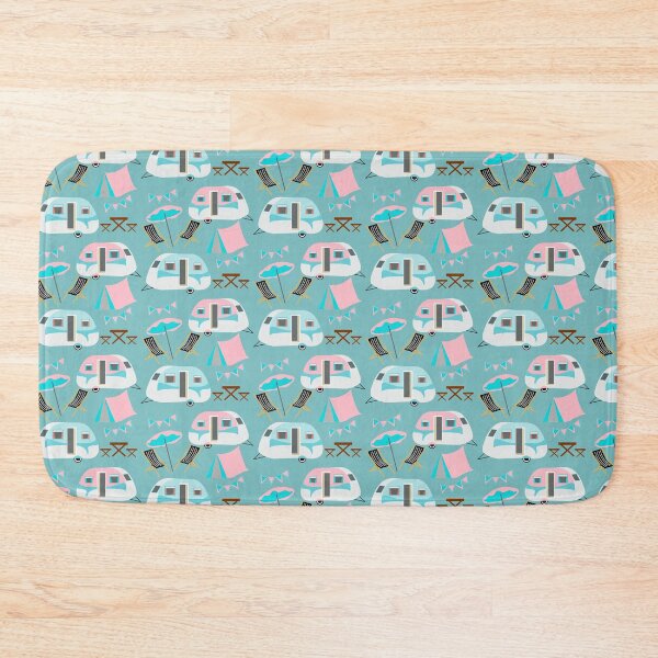 Item preview, Happy Campers Cute Retro Caravan Tents Pattern designed and sold by Artification.