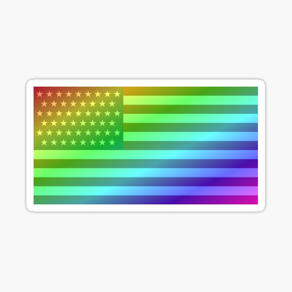 Rainbow Line USA Flag | Sticker