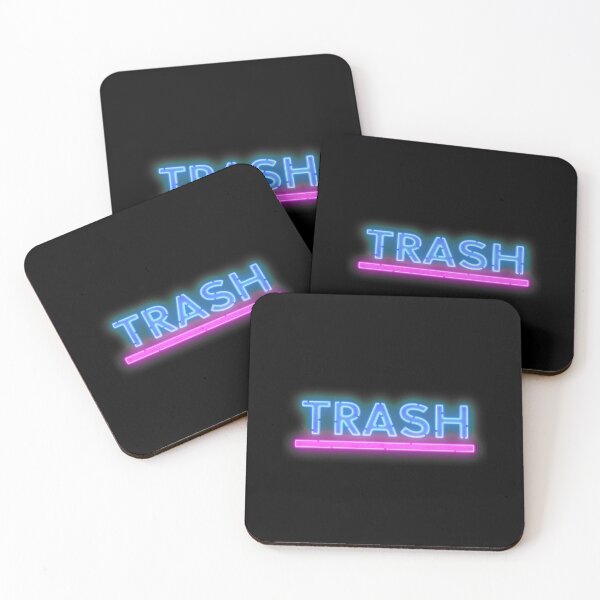 Item preview, Trash garbage glowing neon sign pink and blue designed and sold by Captain-Jackson.