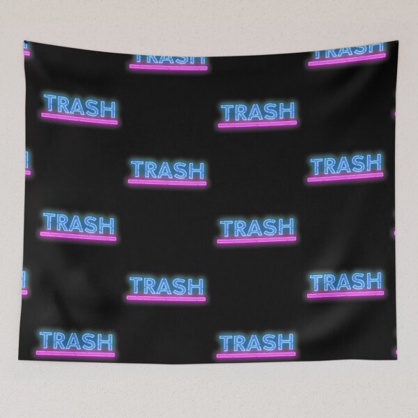 Item preview, Trash garbage glowing neon sign pink and blue designed and sold by Captain-Jackson.