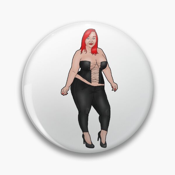 Item preview, Pin-up red-haired BBW in corsage designed and sold by PinUpsandPulp.