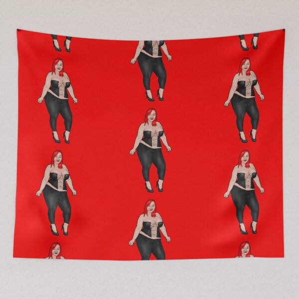 Item preview, Pin-up red-haired BBW in corsage designed and sold by PinUpsandPulp.