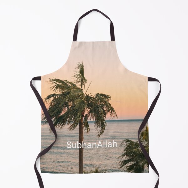 Item preview, SubhanAllah, peaceful beach with palm trees designed and sold by RealMuslamic.