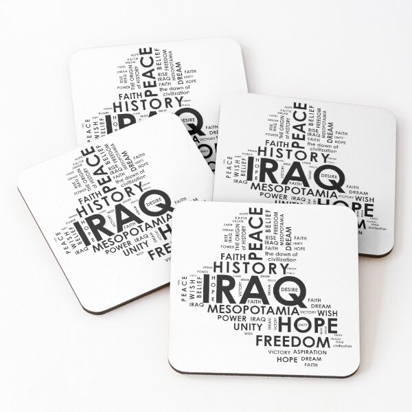 Item preview, IRAQ's map in word art |BLACK designed and sold by Maytham-99.