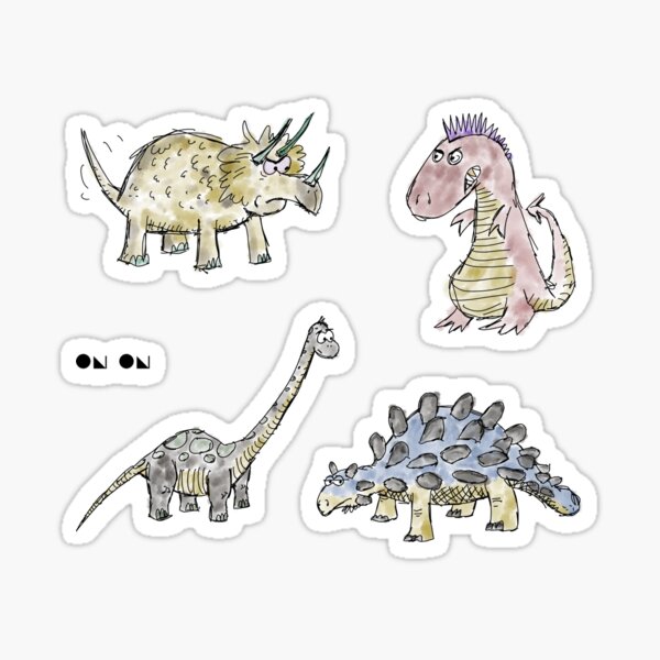 4 Dinosaurs group1 Sticker