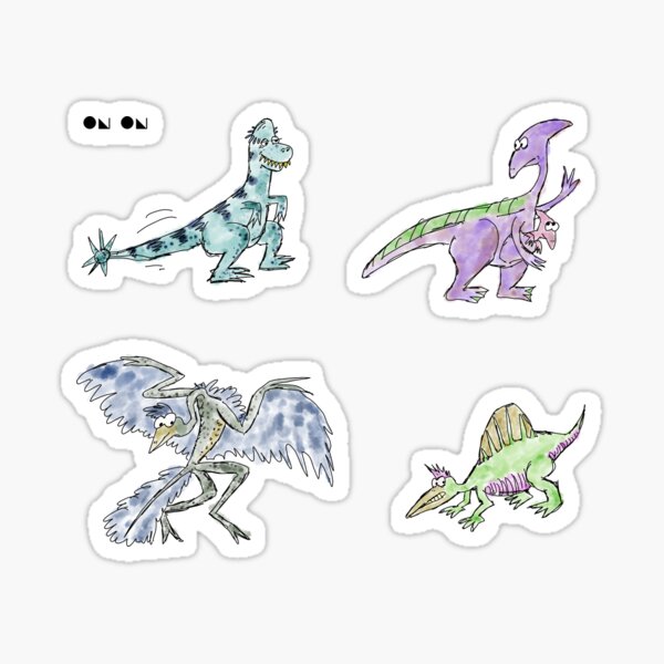 4 Dinosaurs Group3 Sticker