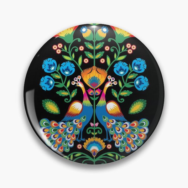 Item preview, Folk composition with peacocks on black designed and sold by FK-UK.
