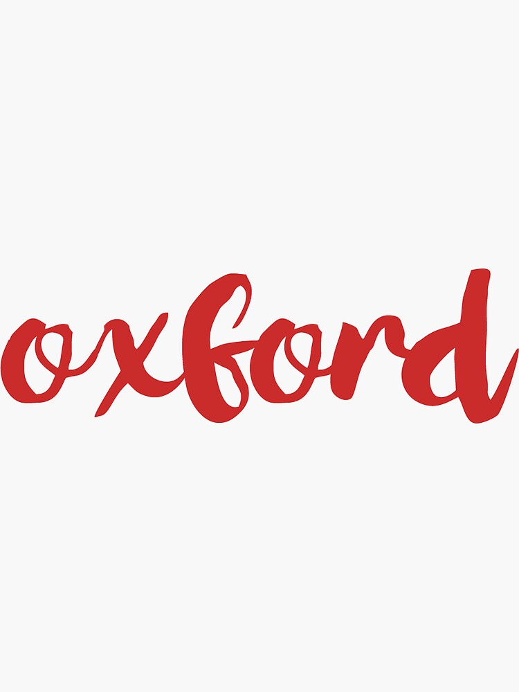 "Oxford" Sticker by baileymincer Redbubble