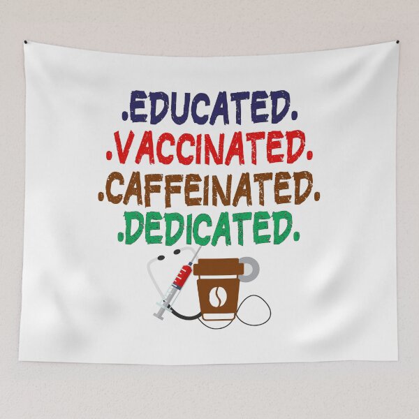 Item preview, Educated Vaccinated Caffeinated Dedicated Funny Coffee Nurse designed and sold by Mo-Am.