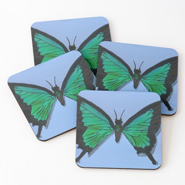 Item preview, Green Ulysses Butterfly Hand Painted Acrylic Painting designed and sold by UncleStuScience.