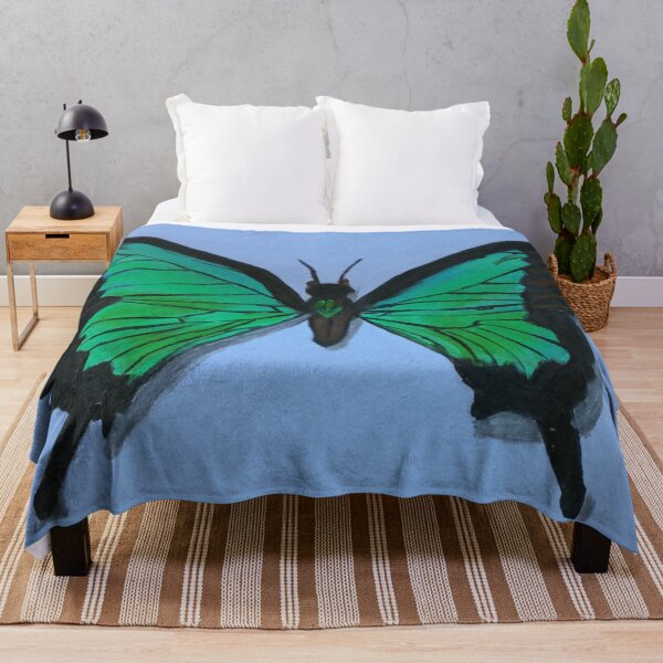 Item preview, Green Ulysses Butterfly Hand Painted Acrylic Painting designed and sold by UncleStuScience.
