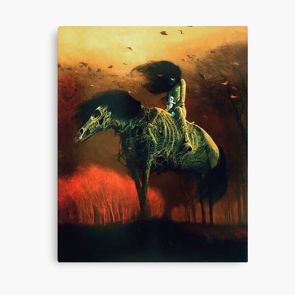 Untitled (Horsemen) by Zdzisław Beksiński Canvas Print