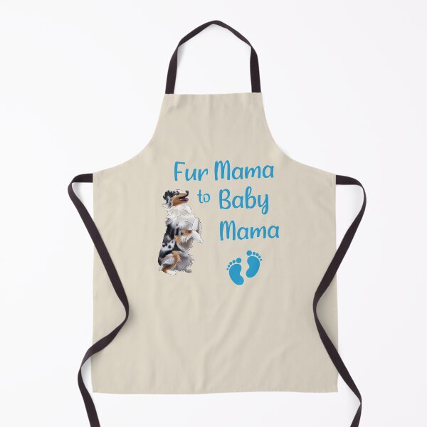Item preview, "Fur Mama to Baby Mama" with an Australian Shepherd Illustration, New Mom, Blue designed and sold by ElysianCreation.
